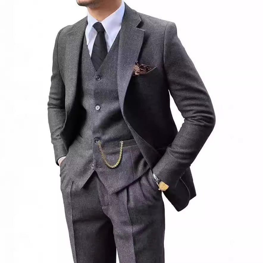 Herringbone Men's Suit Slim Fit - IVOIRART.COM