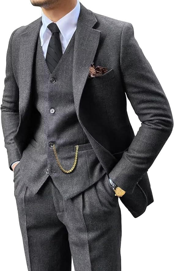 Herringbone Men's Suit Slim Fit - IVOIRART.COM