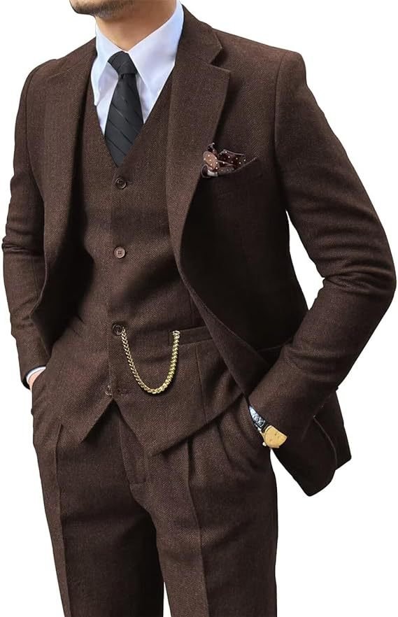 Herringbone Men's Suit Slim Fit - IVOIRART.COM