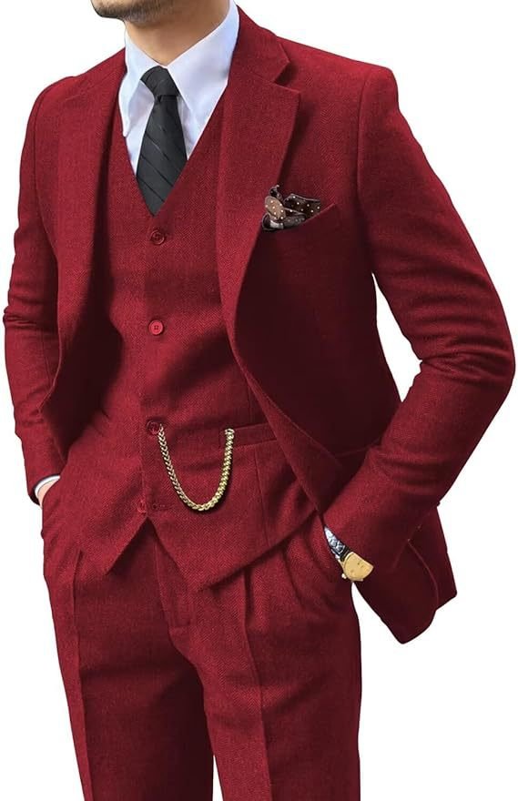 Herringbone Men's Suit Slim Fit - IVOIRART.COM