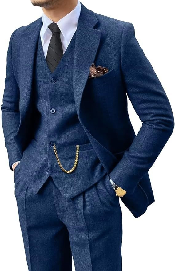 Herringbone Men's Suit Slim Fit - IVOIRART.COM