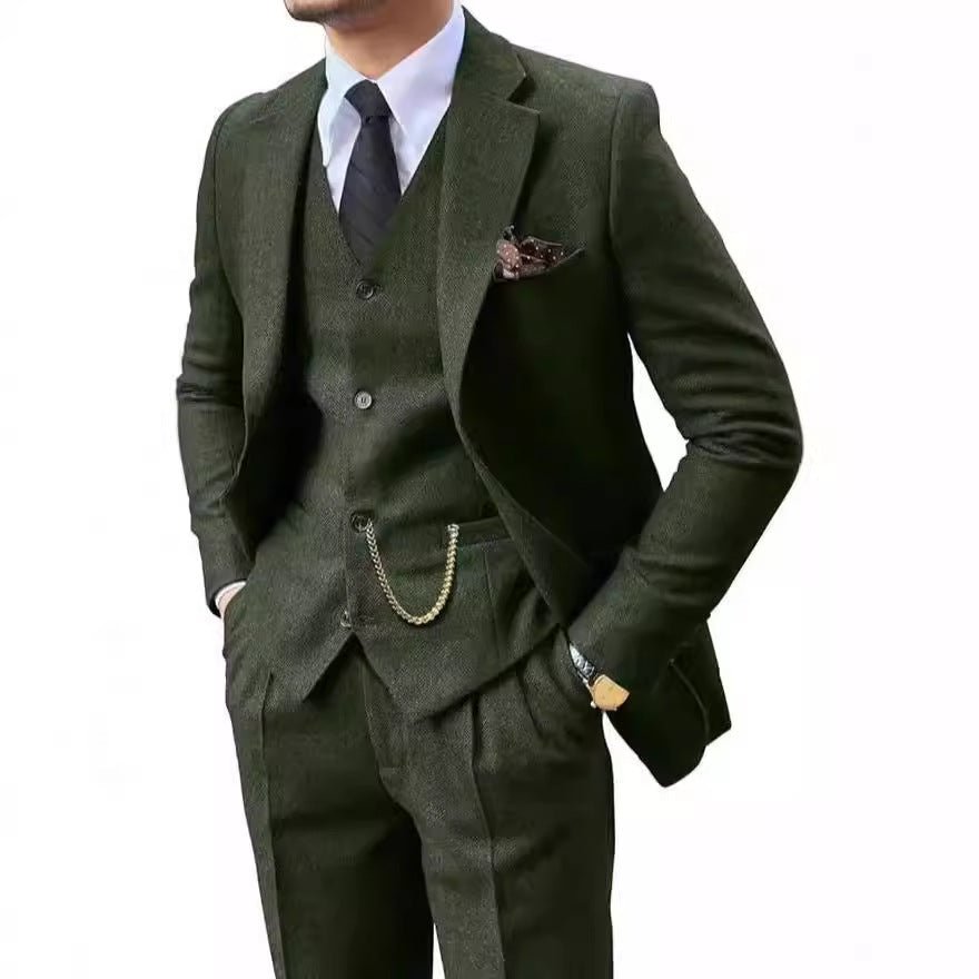 Herringbone Men's Suit Slim Fit - IVOIRART.COM