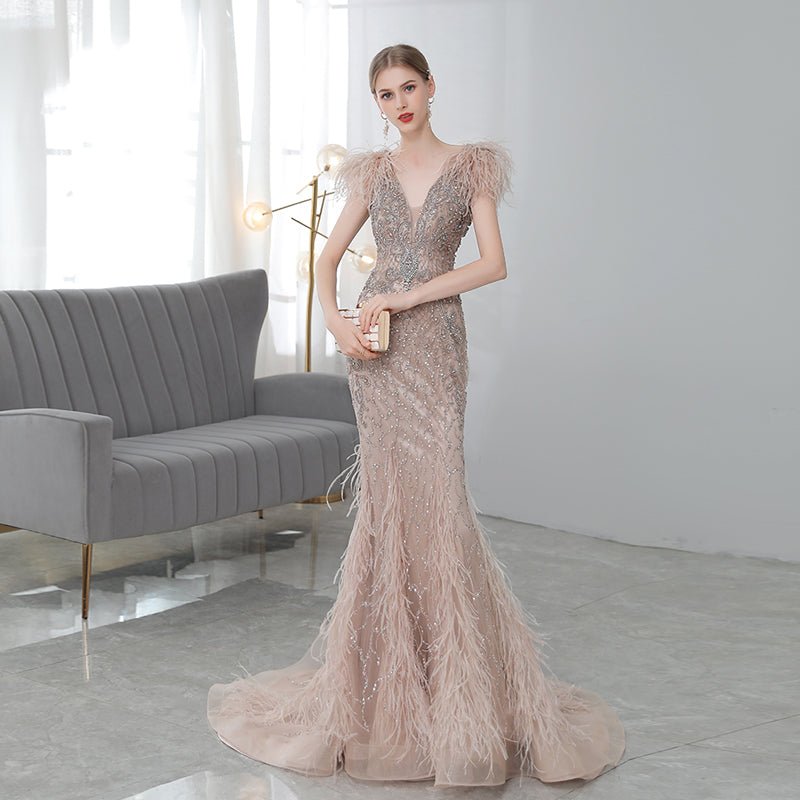 High-end Luxury Fishtail Evening Dress - IVOIRART.COM