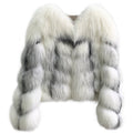 High End Marble Fox Fur Coat - IVOIRART.COM