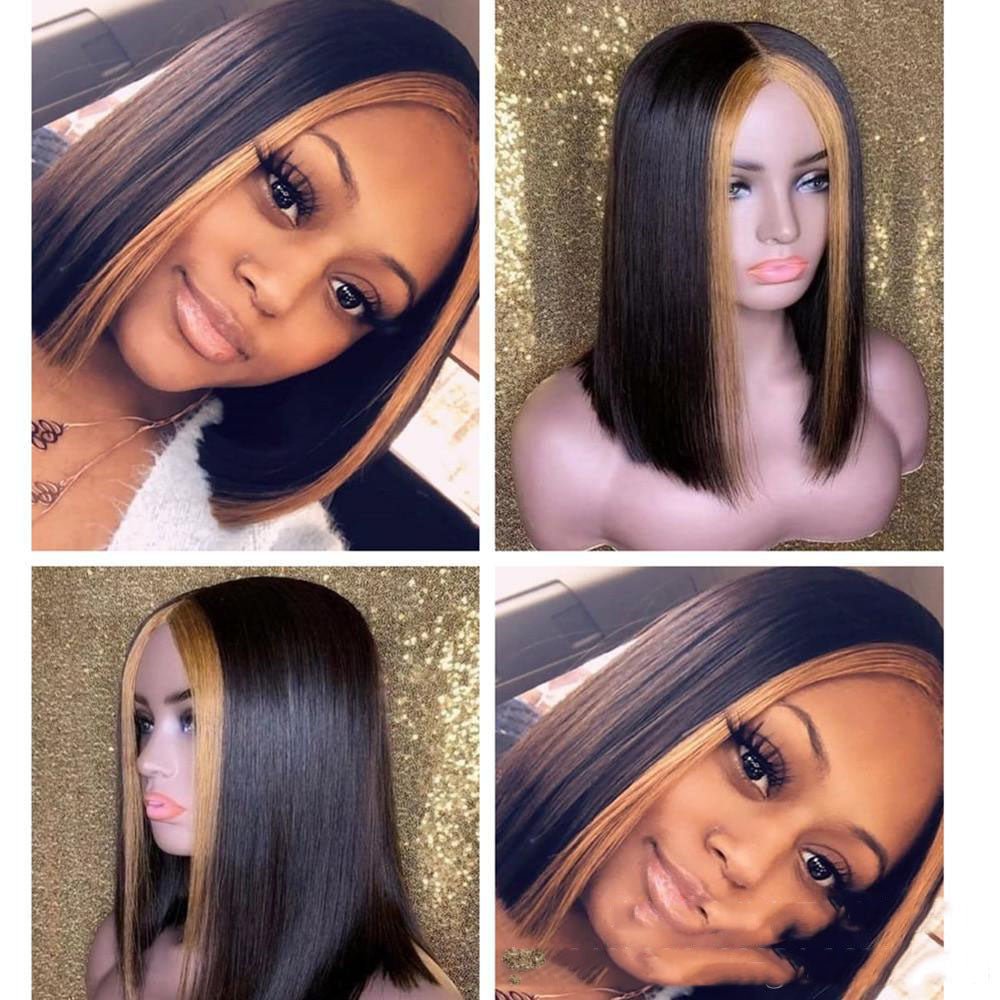Highlight Ombre Perruque Lace Transparente 5x5 Cheveux Humains Remy 8-30 pouces . - IVOIRART.COM