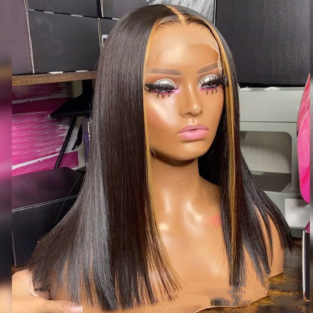 Highlight Ombre Perruque Lace Transparente 5x5 Cheveux Humains Remy 8-30 pouces . - IVOIRART.COM