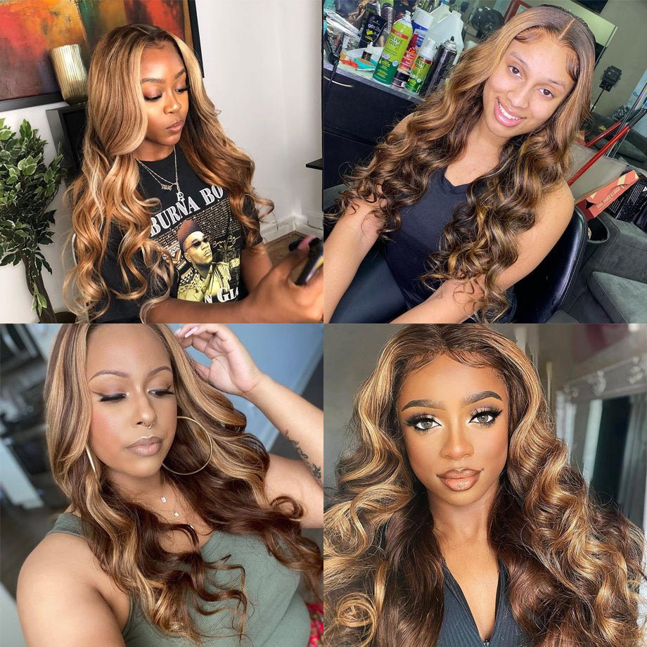 Highlight Wig Human Hair Ombre Lace Front - IVOIRART.COM