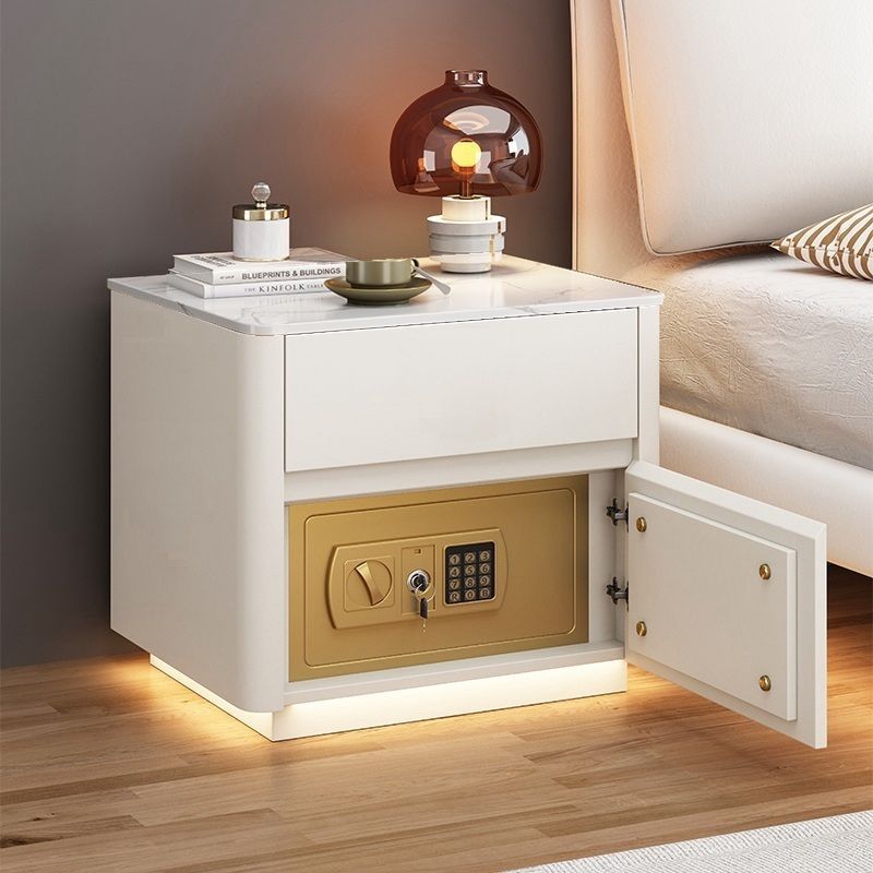 Home Bedroom Multi-functional Smart Safe Bedside Table Wireless Integrated Charging Safe - IVOIRART.COM