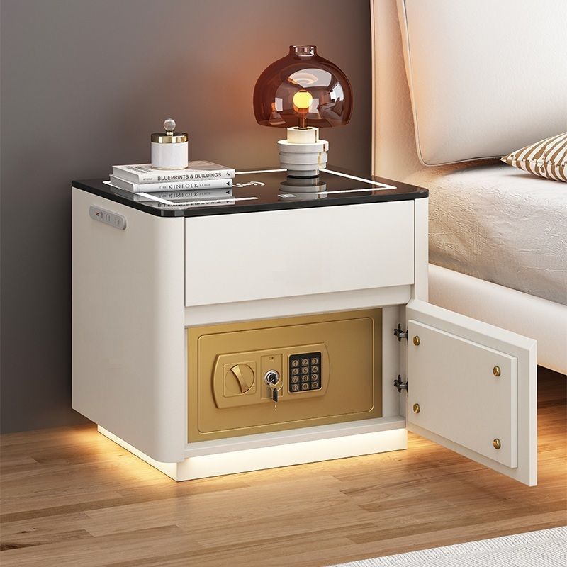 Home Bedroom Multi-functional Smart Safe Bedside Table Wireless Integrated Charging Safe - IVOIRART.COM