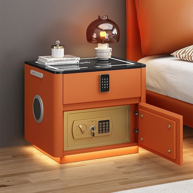 Home Bedroom Multi-functional Smart Safe Bedside Table Wireless Integrated Charging Safe - IVOIRART.COM