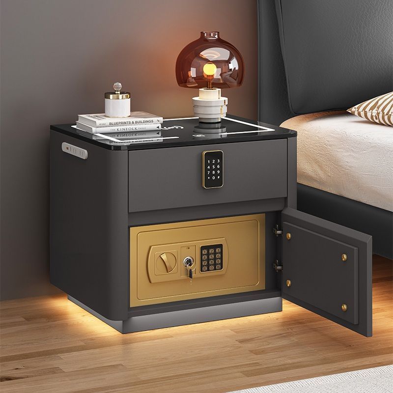 Home Bedroom Multi-functional Smart Safe Bedside Table Wireless Integrated Charging Safe - IVOIRART.COM