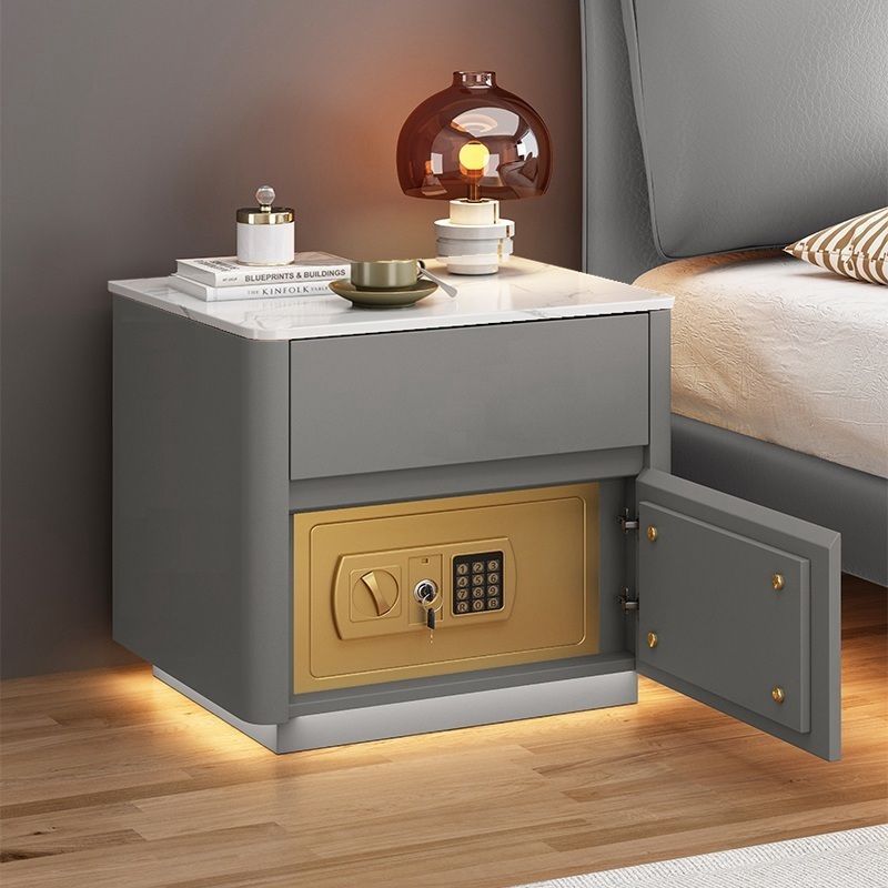 Home Bedroom Multi-functional Smart Safe Bedside Table Wireless Integrated Charging Safe - IVOIRART.COM