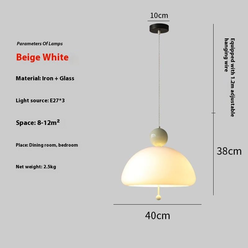 Homestay Hotel Study Vintage Cream Glass Chandelier — Nordic Iron Ceiling Lamp . - IVOIRART.COM