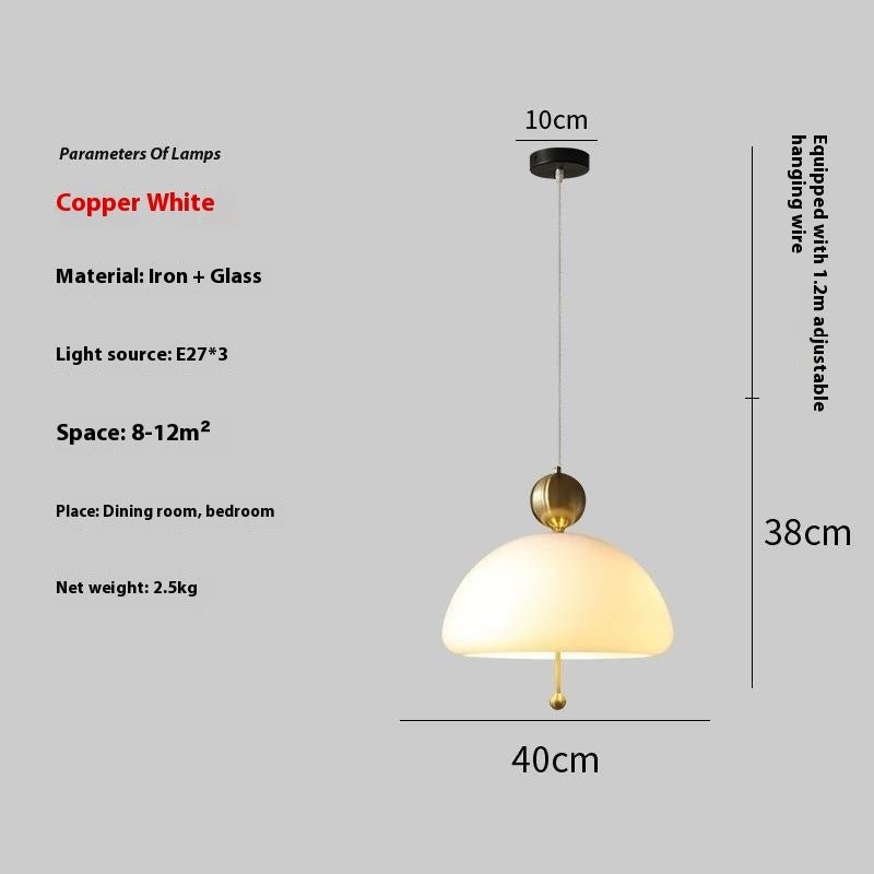 Homestay Hotel Study Vintage Cream Glass Chandelier — Nordic Iron Ceiling Lamp . - IVOIRART.COM