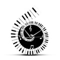 Horloge murale décorative Clé de sol Clavier de piano Notes musicales irrégulières - IVOIRART.COM