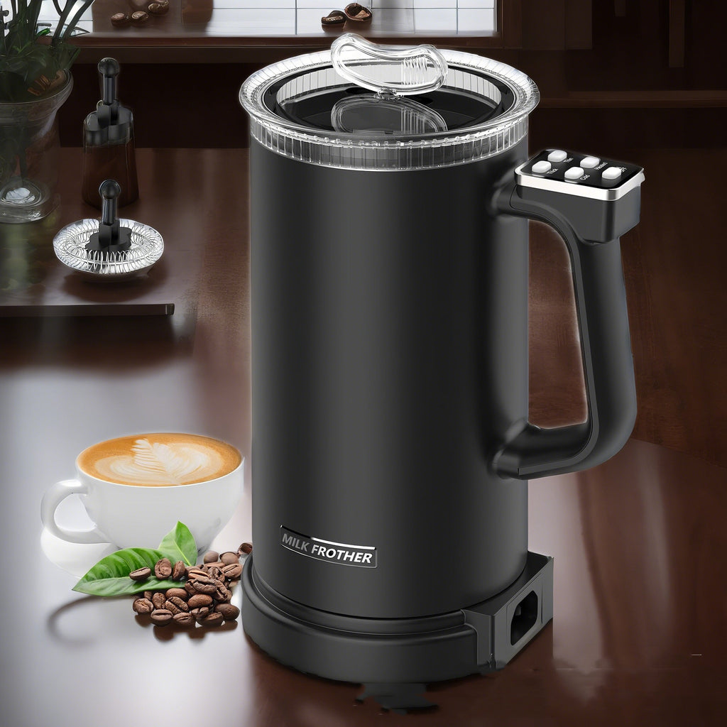 Hot And Cold Double Electric Milk Frother Coffee Latte - IVOIRART.COM