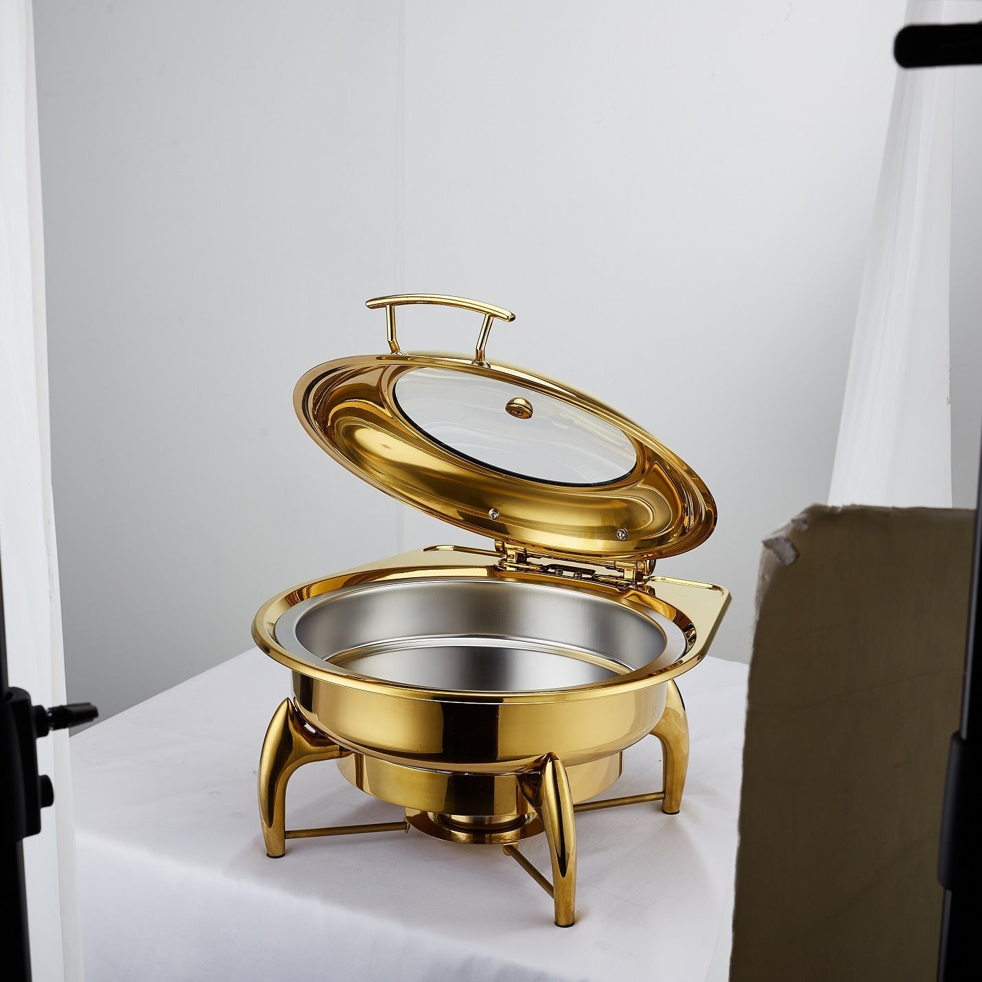 Hotel Restaurant Bufei Golden Stainless Steel Buffet Stove - IVOIRART.COM