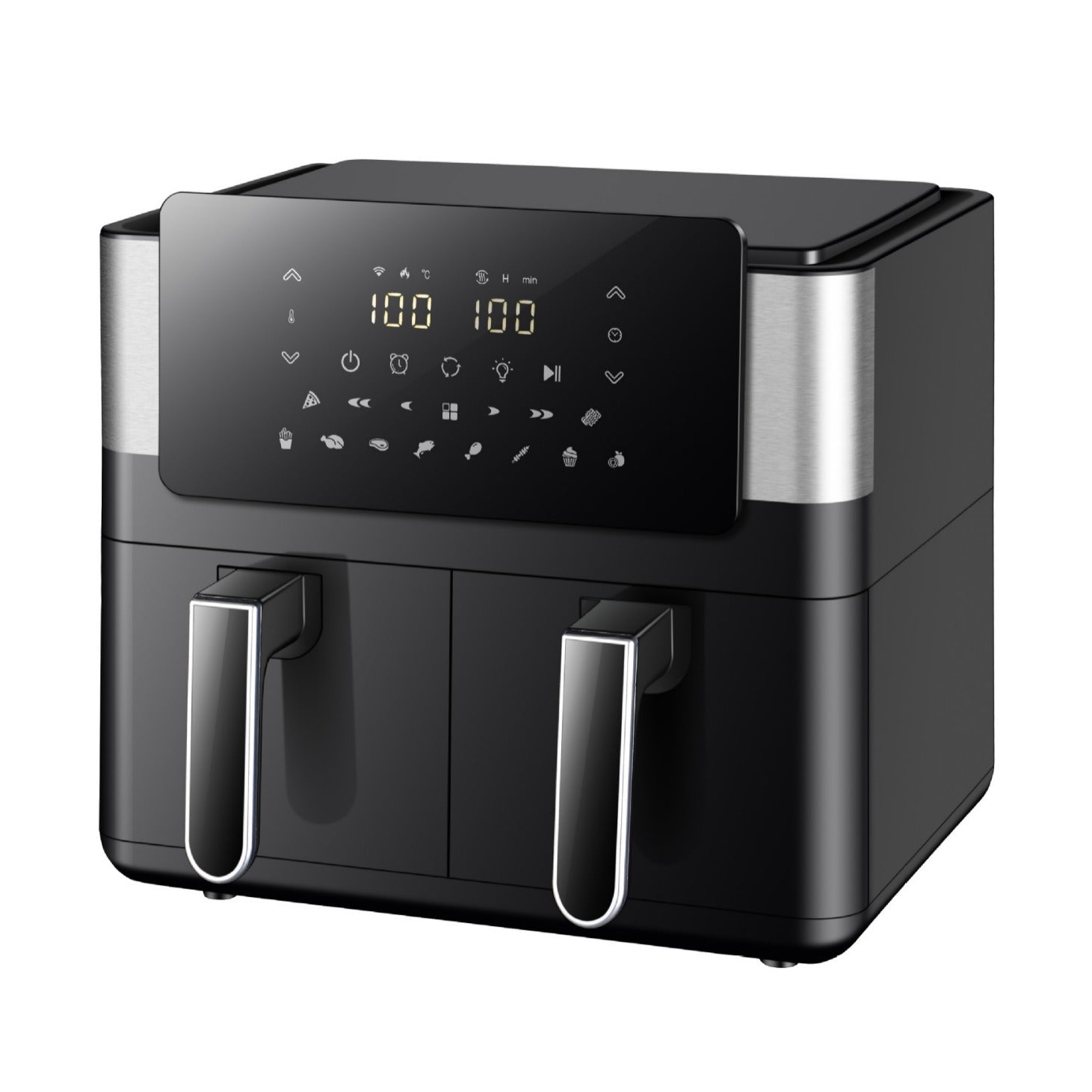 Household Multi-function Visual Intelligent Touch Screen Double Pot Air Fryer - IVOIRART.COM