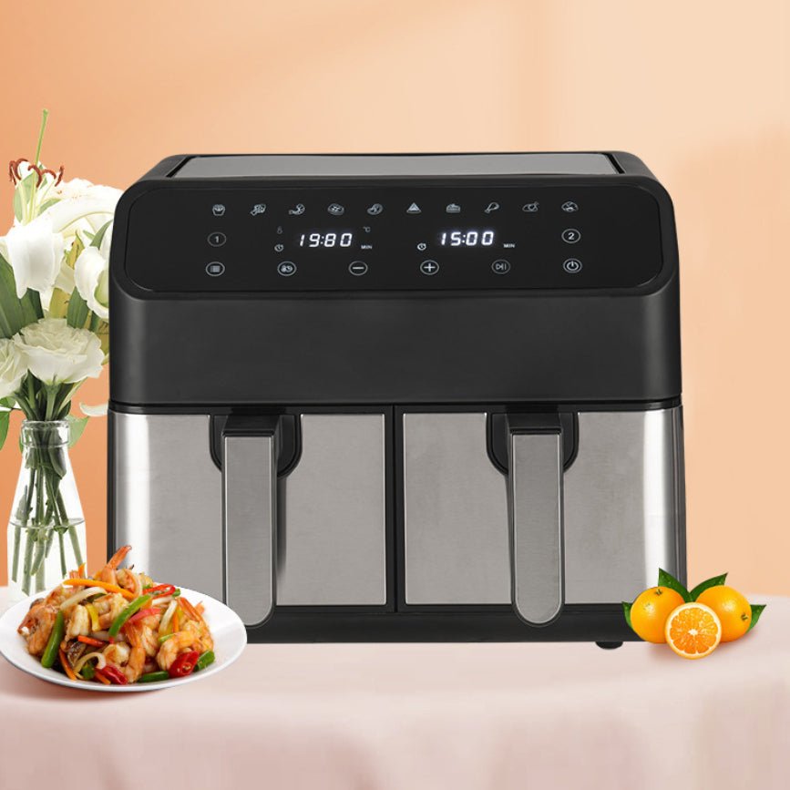 Household Multi-function Visual Intelligent Touch Screen Double Pot Air Fryer - IVOIRART.COM
