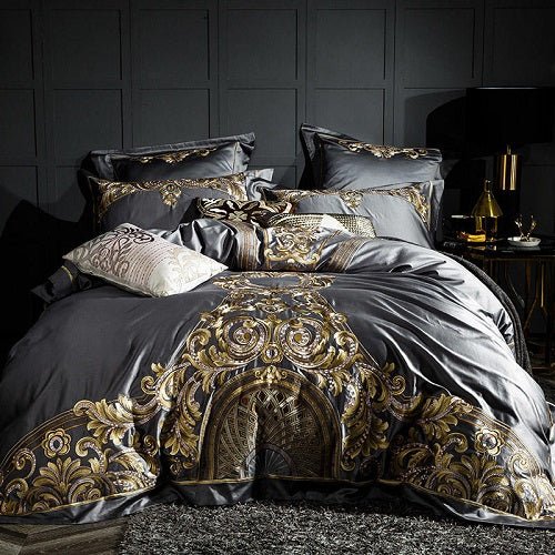 Housse de couette brodée en coton chinois 100% pour lit 1,8m - Moderne, simple chic - IVOIRART.COM