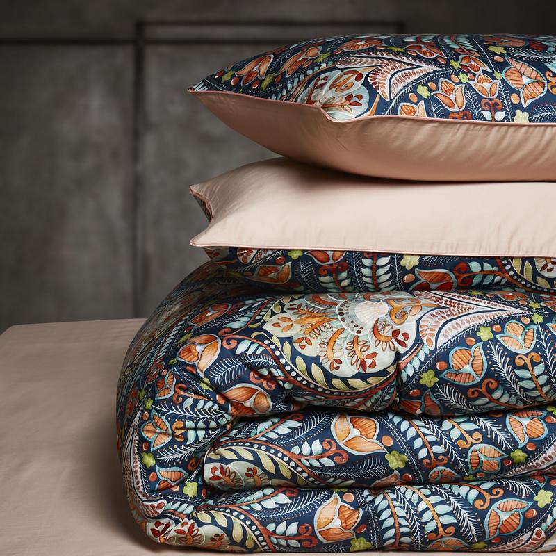 Housse de Couette en Satin Coton Long Fibre Quatre Pièces avec Drap - IVOIRART.COM