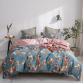 Housse de Couette en Satin Coton Long Fibre Quatre Pièces avec Drap - IVOIRART.COM