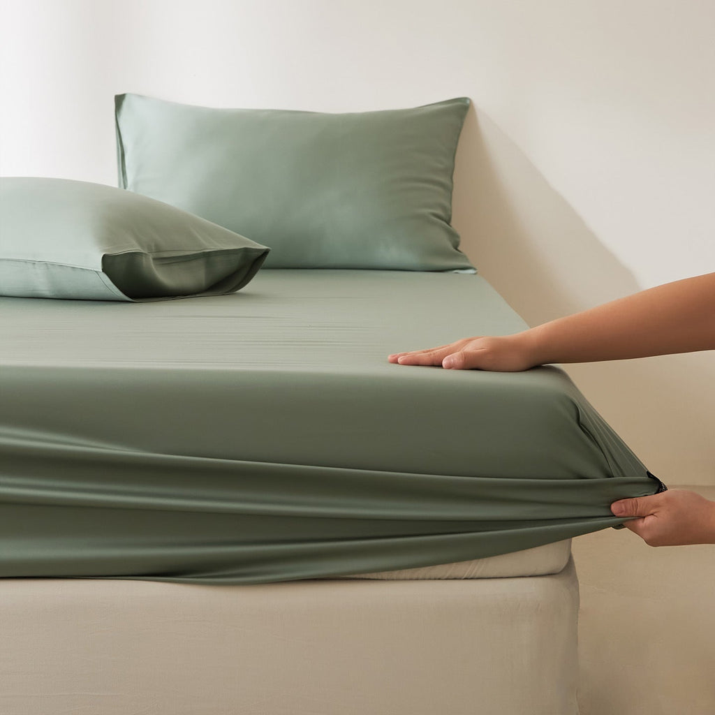 Housse de Protection de Couette en Satin Coton Uni, Élégante et Confortable - IVOIRART.COM