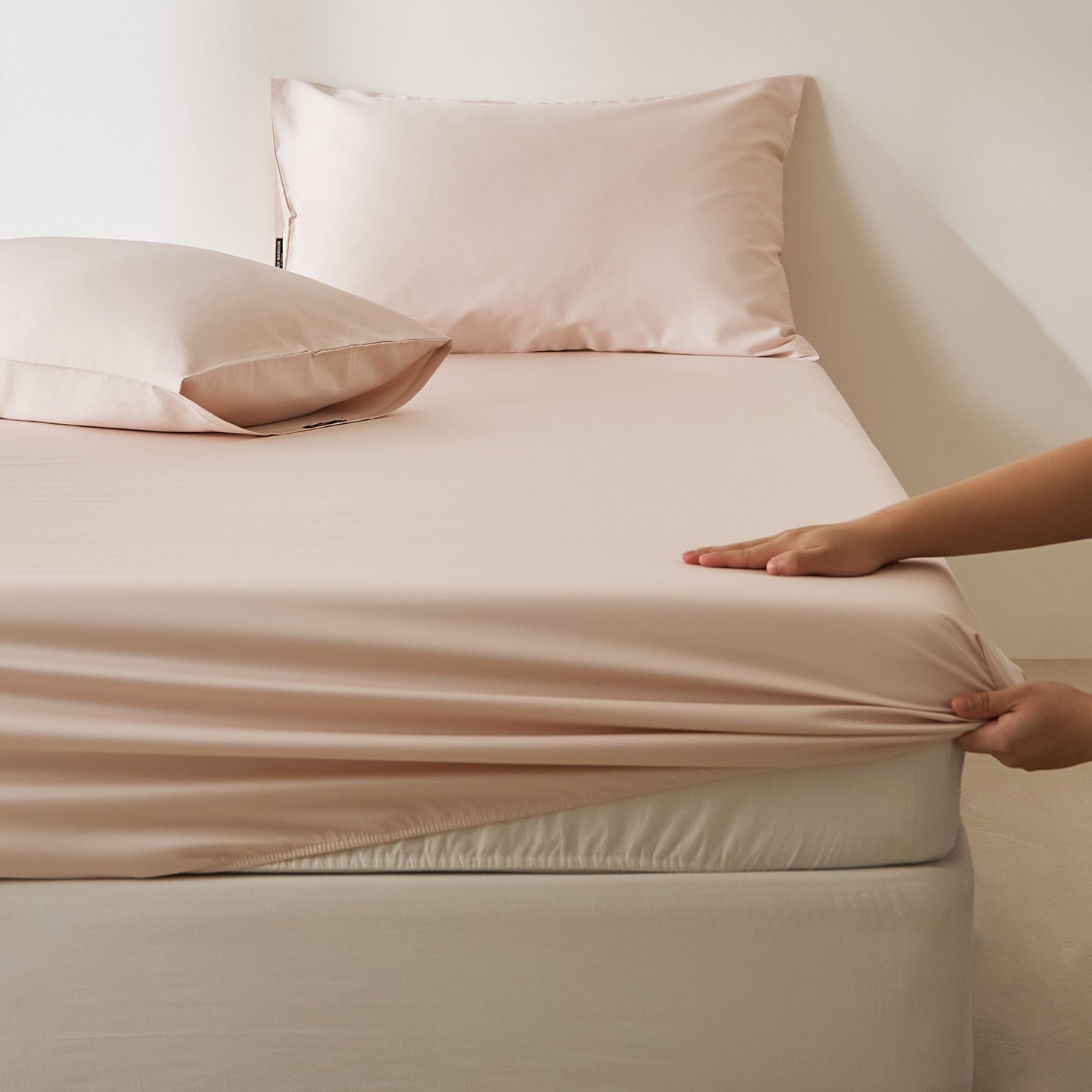 Housse de Protection de Couette en Satin Coton Uni, Élégante et Confortable - IVOIRART.COM