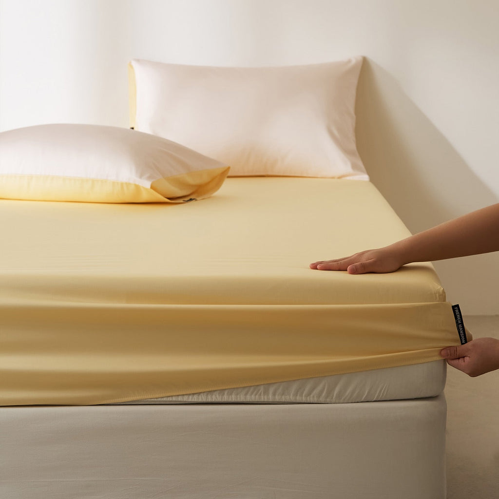 Housse de Protection de Couette en Satin Coton Uni, Élégante et Confortable - IVOIRART.COM