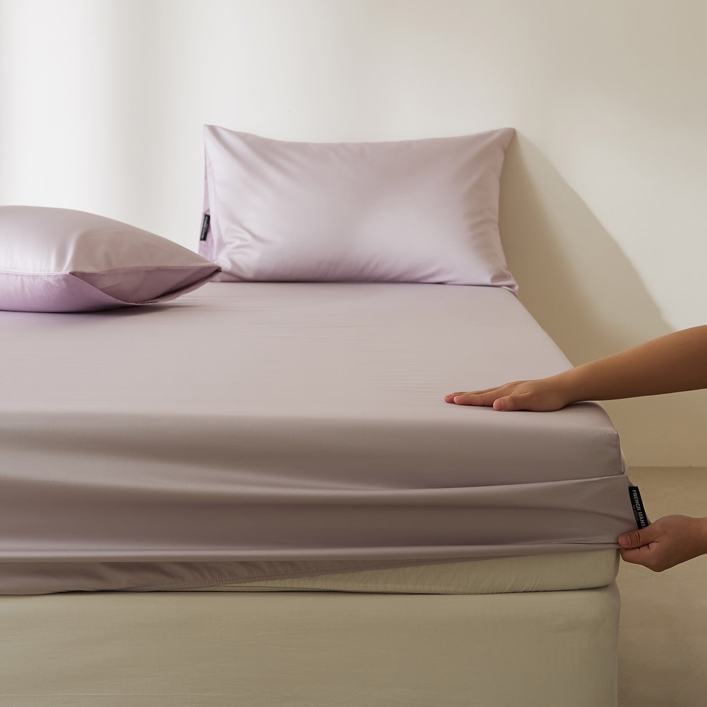 Housse de Protection de Couette en Satin Coton Uni, Élégante et Confortable - IVOIRART.COM