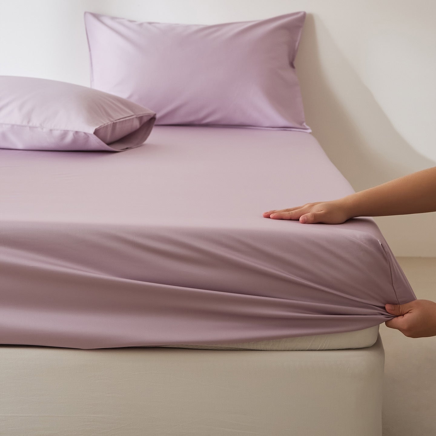 Housse de Protection de Couette en Satin Coton Uni, Élégante et Confortable - IVOIRART.COM
