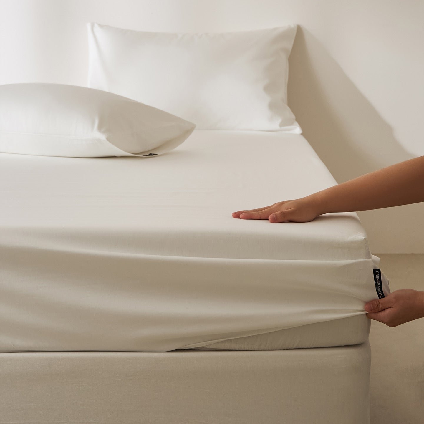 Housse de Protection de Couette en Satin Coton Uni, Élégante et Confortable - IVOIRART.COM