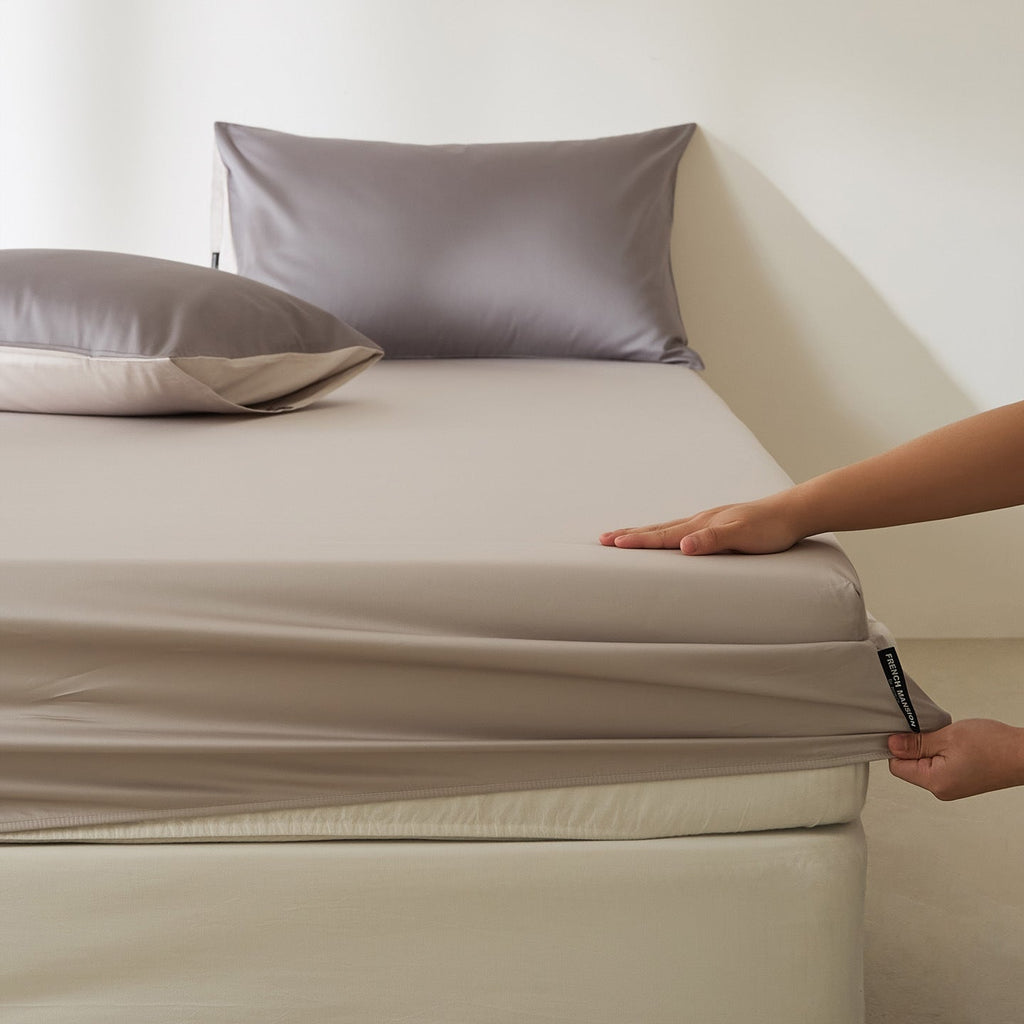 Housse de Protection de Couette en Satin Coton Uni, Élégante et Confortable - IVOIRART.COM