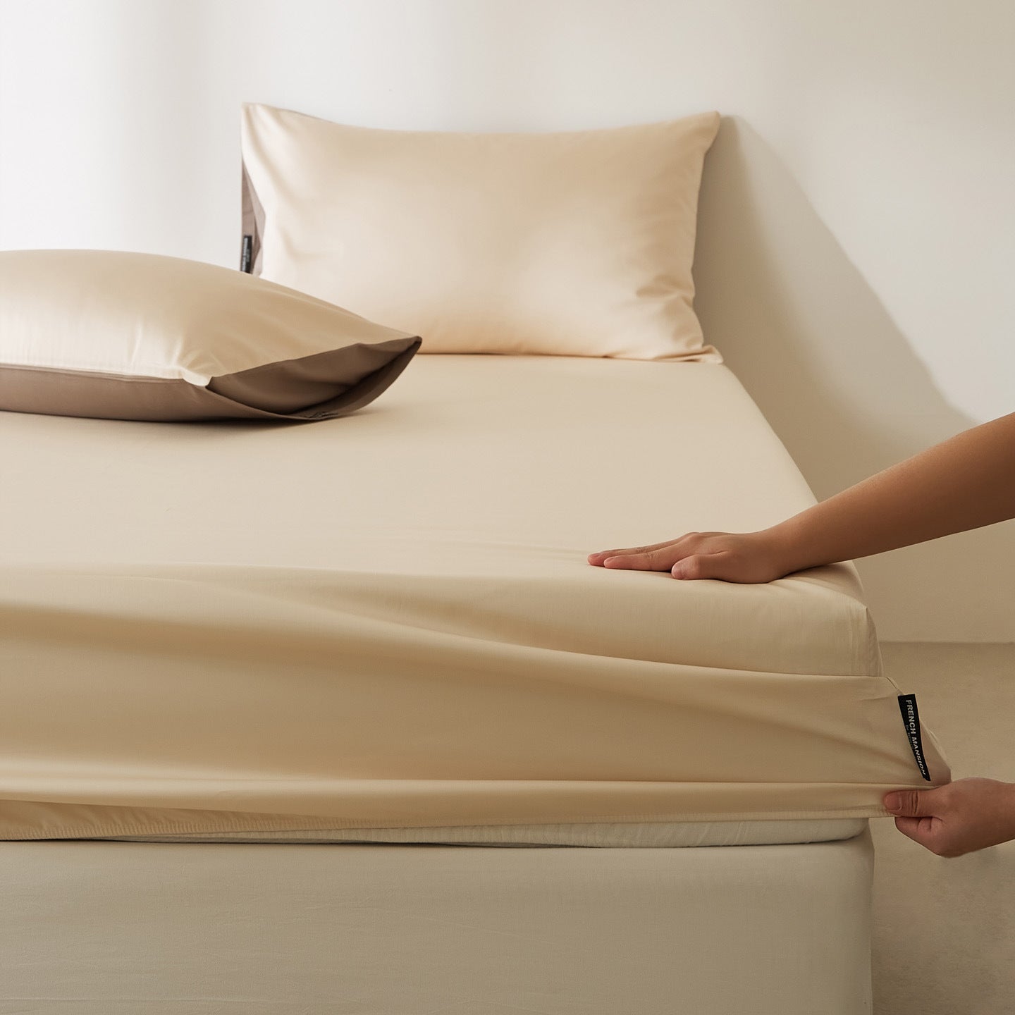 Housse de Protection de Couette en Satin Coton Uni, Élégante et Confortable - IVOIRART.COM