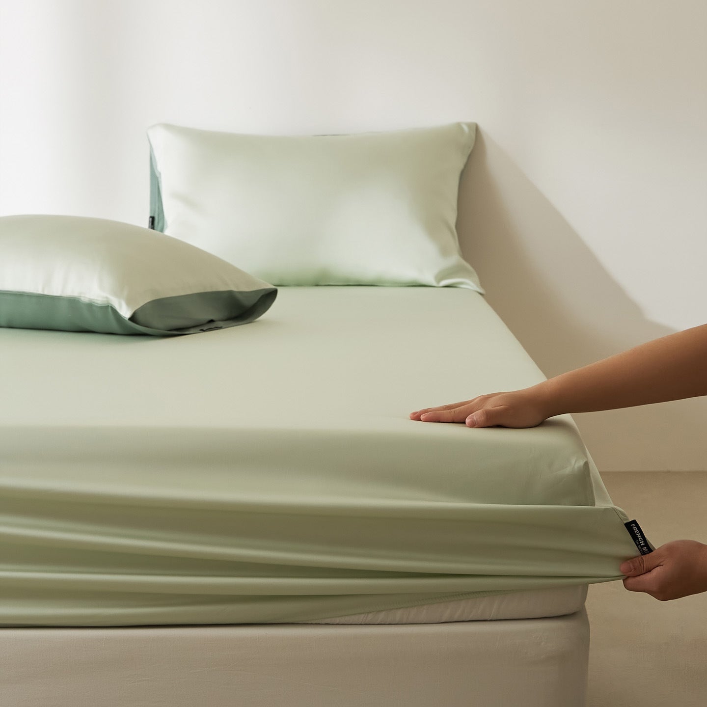 Housse de Protection de Couette en Satin Coton Uni, Élégante et Confortable - IVOIRART.COM
