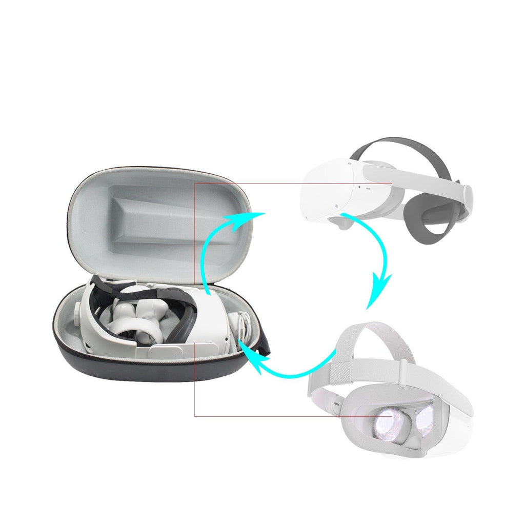 Housse de rangement Oculus Quest2, sac zippé gris spatial, portable et léger etui - IVOIRART.COM