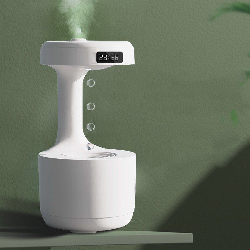 Humidificateur Anti-Gravité avec Horloge Goutte d’Eau, Diffuseur d’Arôme Ultra-Silencieux pour Bureau et Chambre, Grande Capacité - IVOIRART.COM