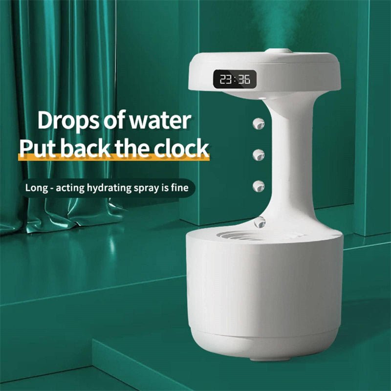 Humidificateur Anti-Gravité avec Horloge Goutte d’Eau, Diffuseur d’Arôme Ultra-Silencieux pour Bureau et Chambre, Grande Capacité - IVOIRART.COM