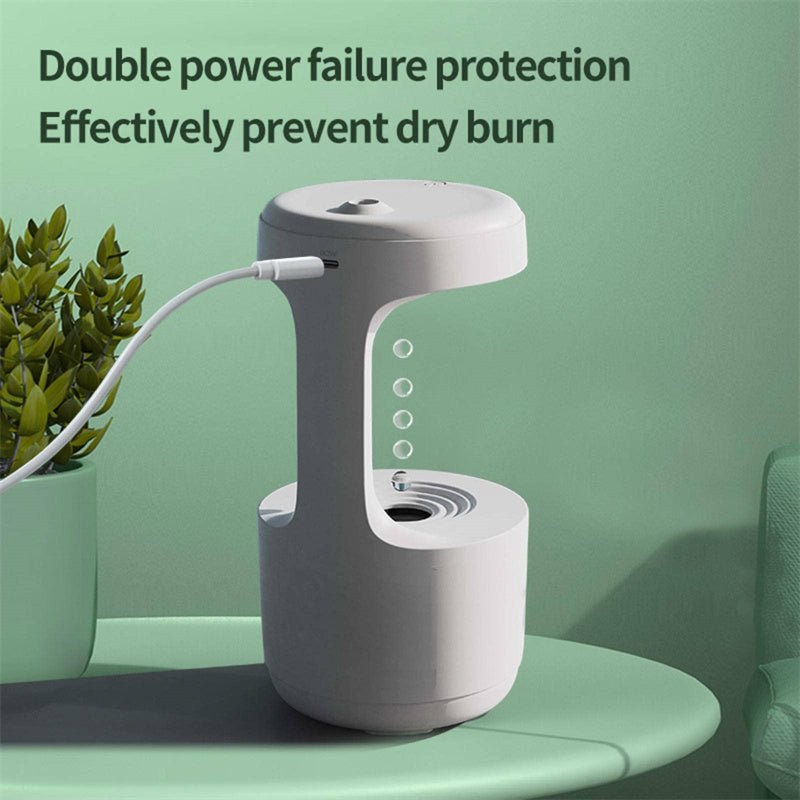 Humidificateur Anti-Gravité avec Horloge Goutte d’Eau, Diffuseur d’Arôme Ultra-Silencieux pour Bureau et Chambre, Grande Capacité - IVOIRART.COM
