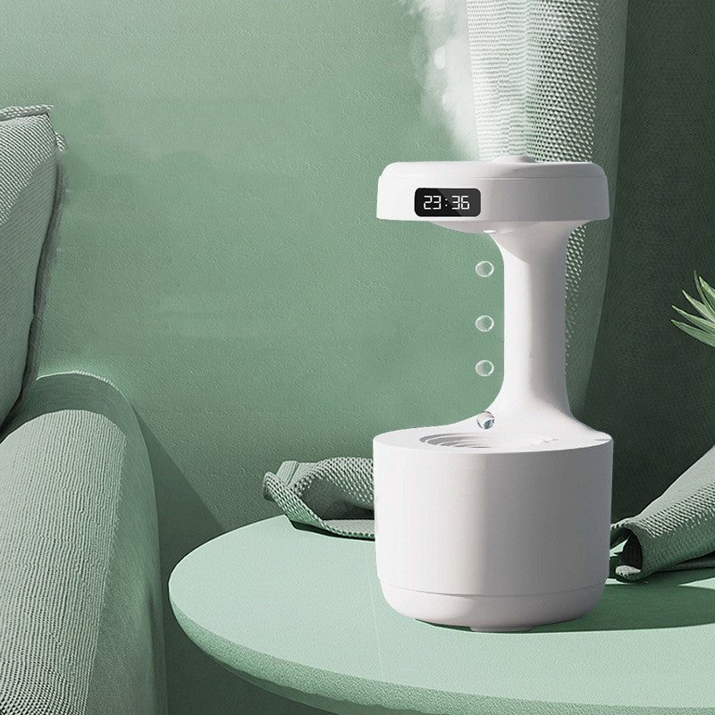 Humidificateur Anti-Gravité avec Horloge Goutte d’Eau, Diffuseur d’Arôme Ultra-Silencieux pour Bureau et Chambre, Grande Capacité - IVOIRART.COM