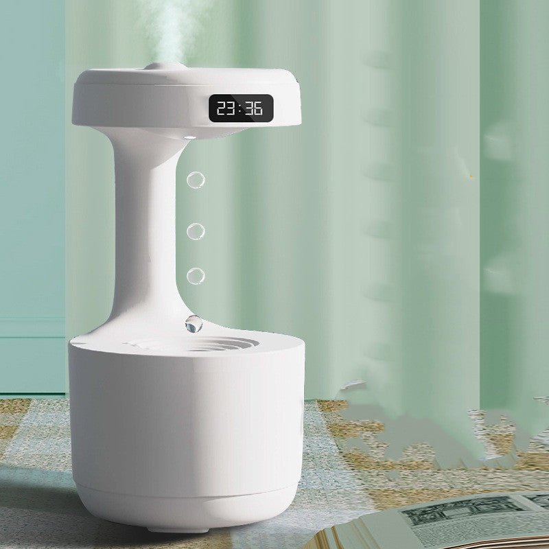 Humidificateur Anti-Gravité avec Horloge Goutte d’Eau, Diffuseur d’Arôme Ultra-Silencieux pour Bureau et Chambre, Grande Capacité - IVOIRART.COM