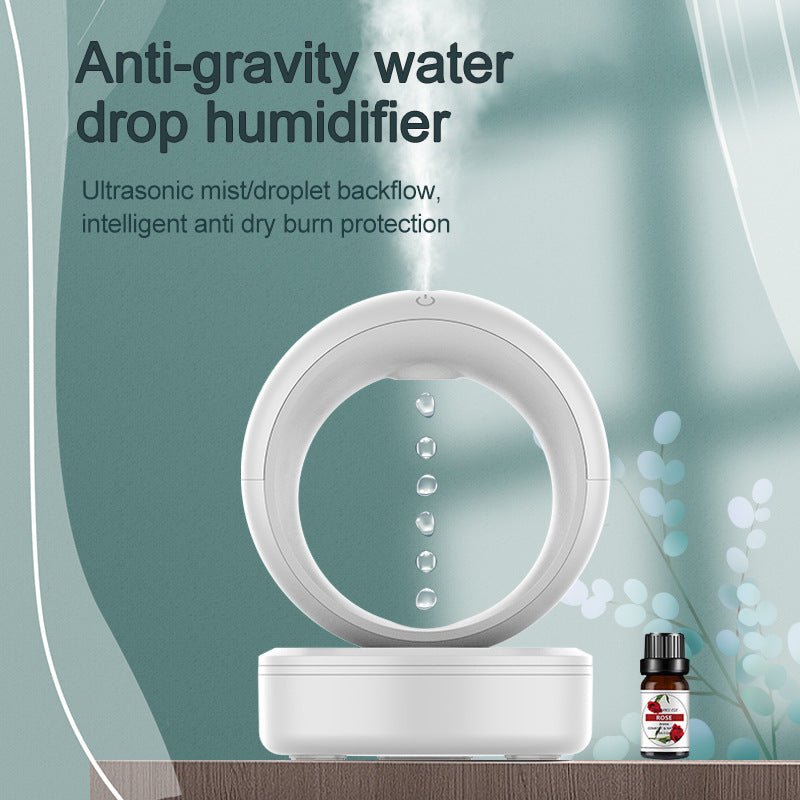 Humidificateur d'Air Antigravité Silence avec Gouttes d'Eau Flottantes et Nébuliseur Électrique - IVOIRART.COM
