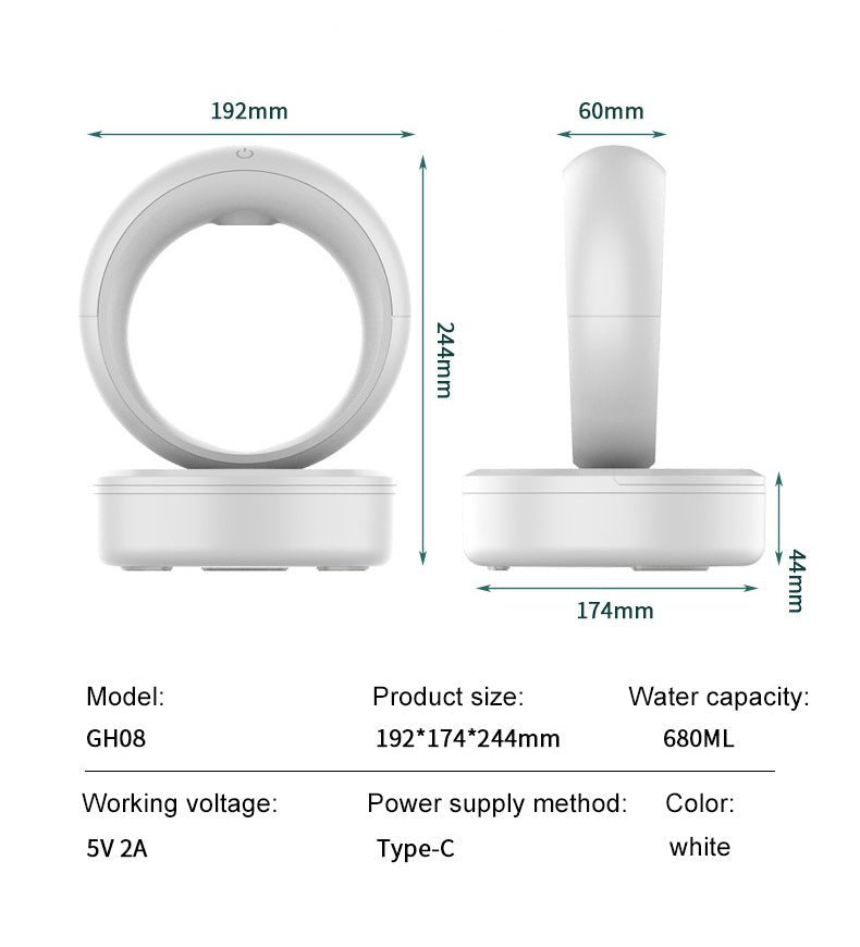 Humidificateur d'Air Antigravité Silence avec Gouttes d'Eau Flottantes et Nébuliseur Électrique - IVOIRART.COM