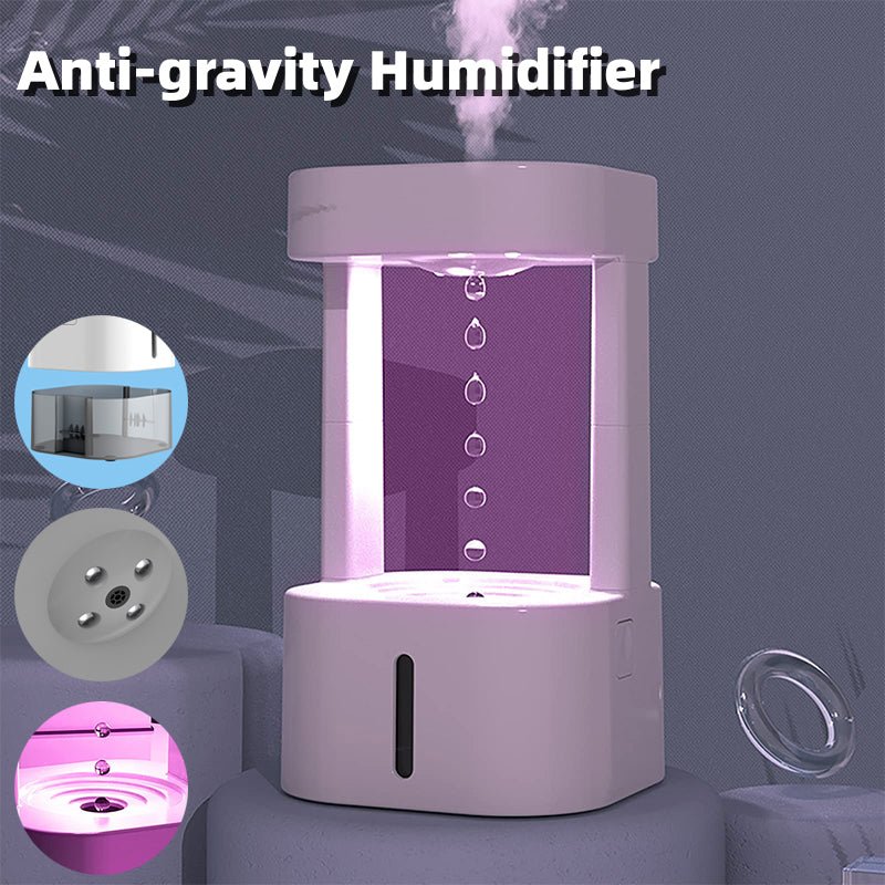Humidificateur d'air innovant anti-gravité goutte d'eau, silencieux, 580ML - IVOIRART.COM