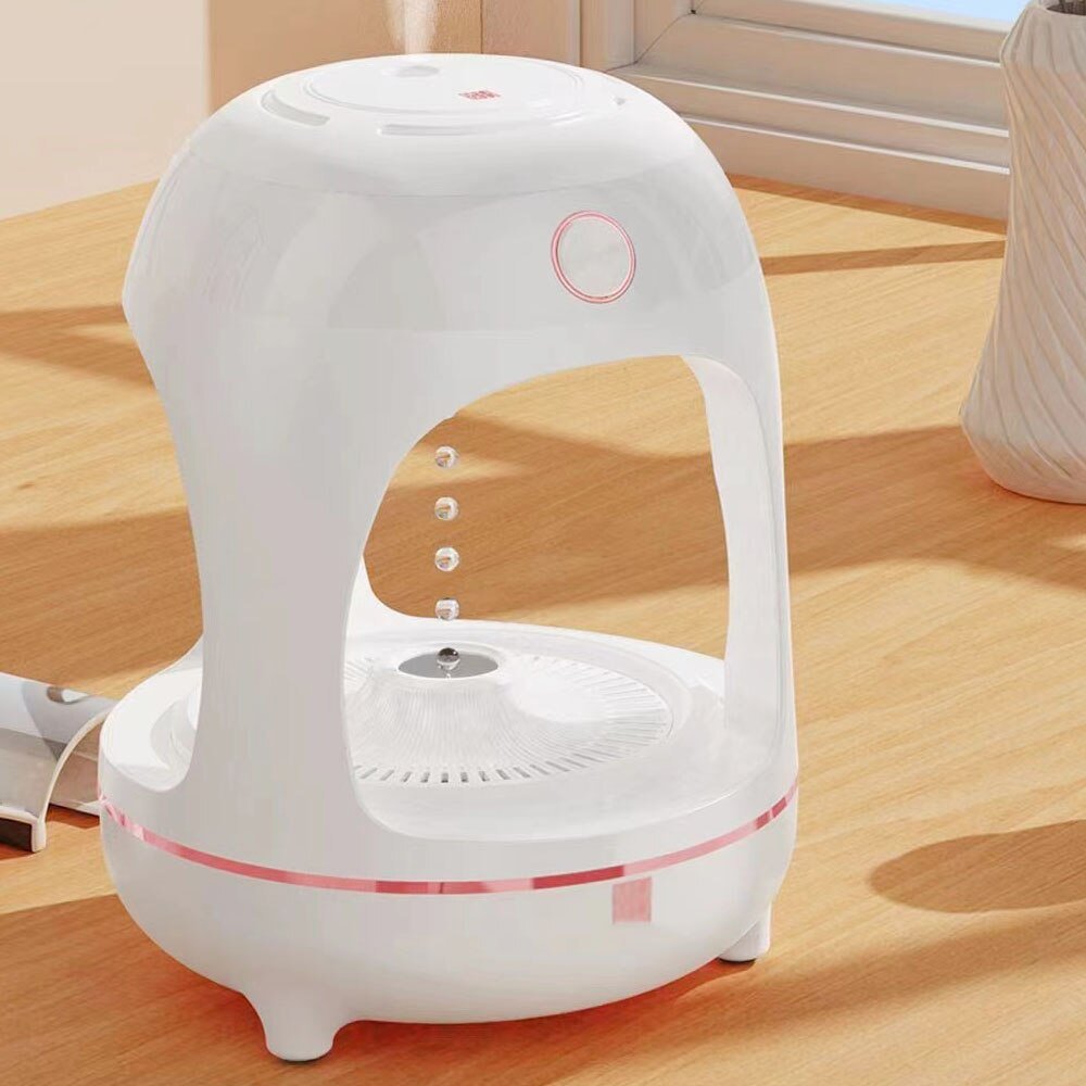 Humidificateur Fontaine LED Gouttes d'Eau Antigravité avec Purification Air - IVOIRART.COM