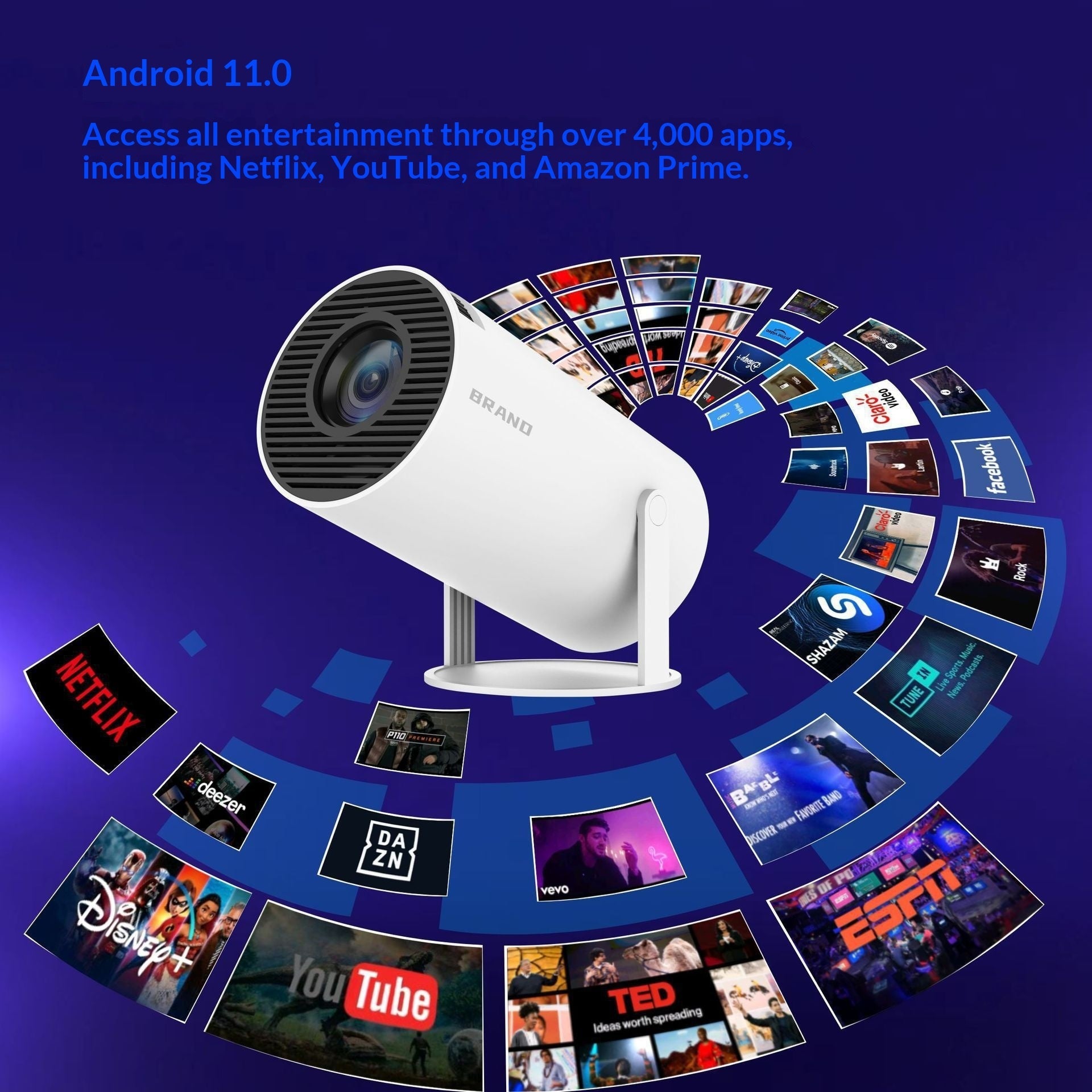 HY300 Mini Projecteur Intelligent Home - 720p, 37W, Compact et Lumineux Nomade + - IVOIRART.COM