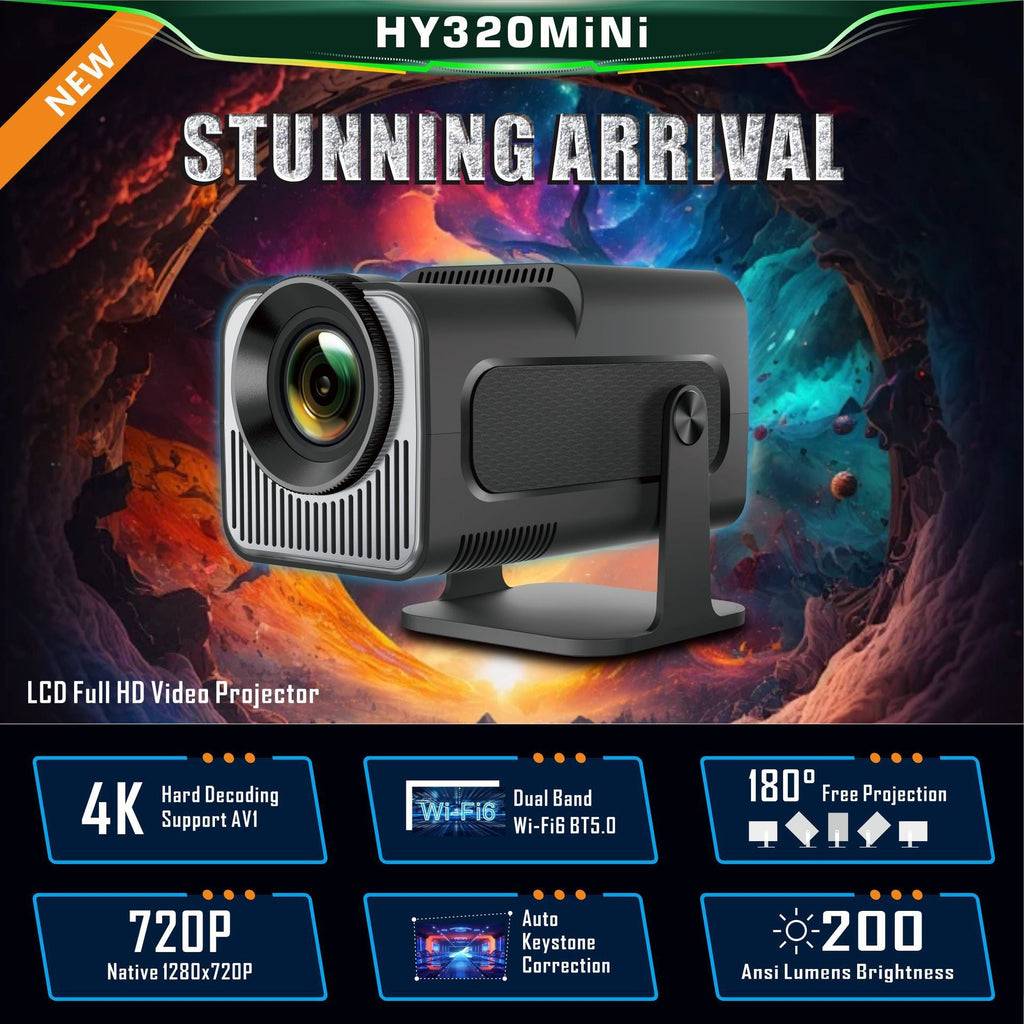 HY320 Mini Projecteur 720P Android - 40W, 260 Lumens, Version HDMI et Android UE - IVOIRART.COM