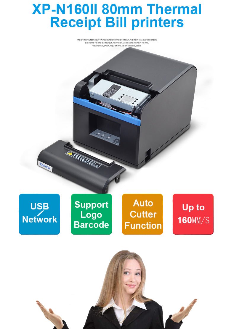 Imprimante de Tickets Compacte pour Cuisine et Restaurant, Technologie Bluetooth - IVOIRART.COM