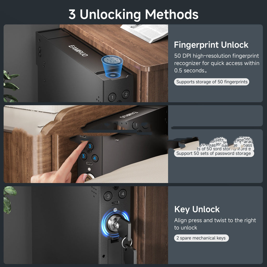 In-car Fingerprint-activated Handgun Safe - IVOIRART.COM