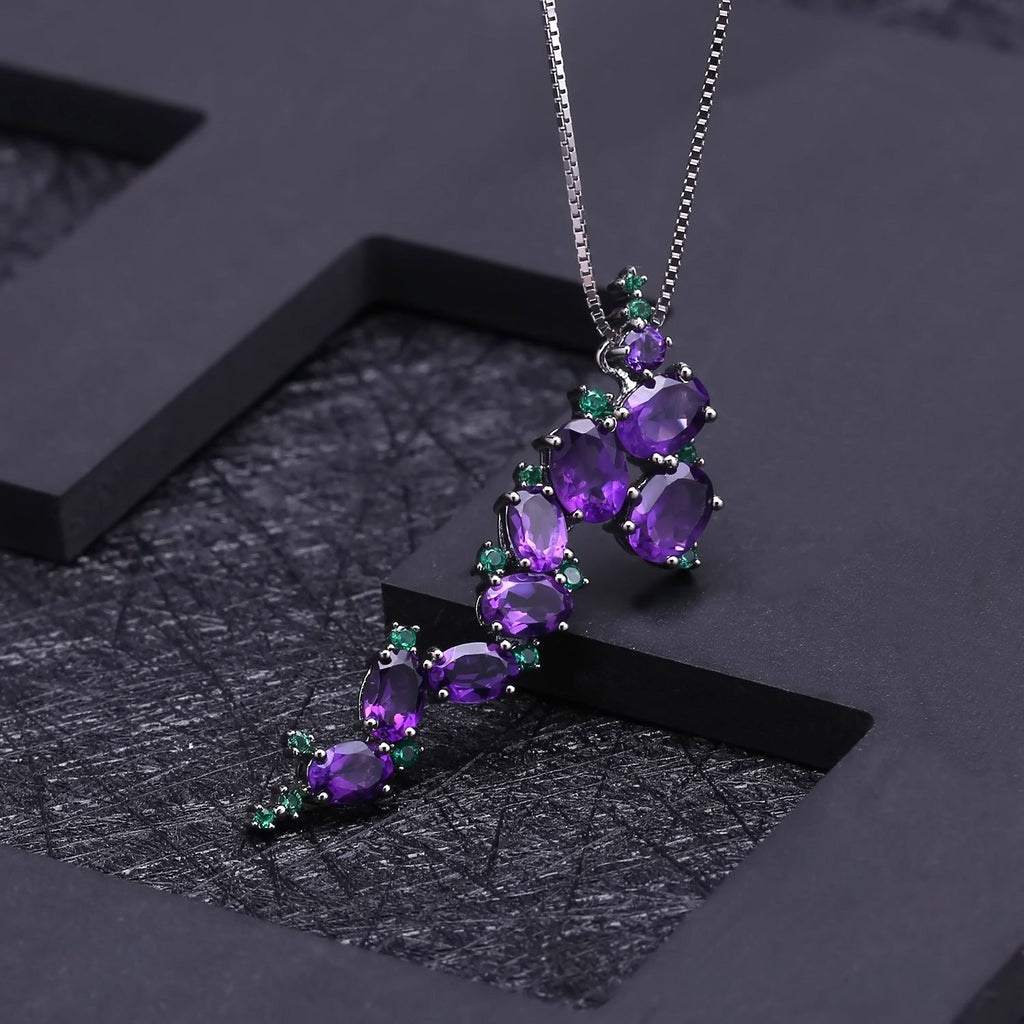 Inlaid with Exaggerated Amethyst Handmade Jewelry - IVOIRART.COM